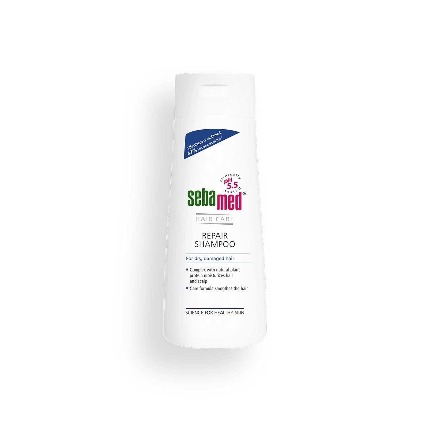 Sebamed Repair Shampoo para cabello seco y dañado, reduce la sequedad en un 47%.