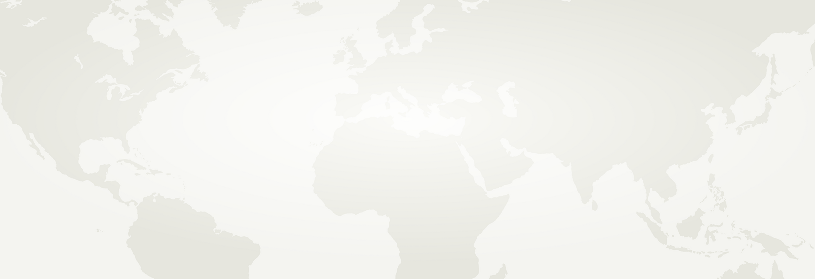 World map in light gray tones, showing continents and countries in detail.