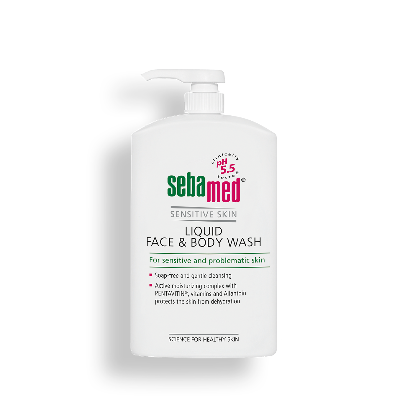 Liquid Face & Body Wash with pump Limpieza ligera sin jabón con glicerina y pantenol
