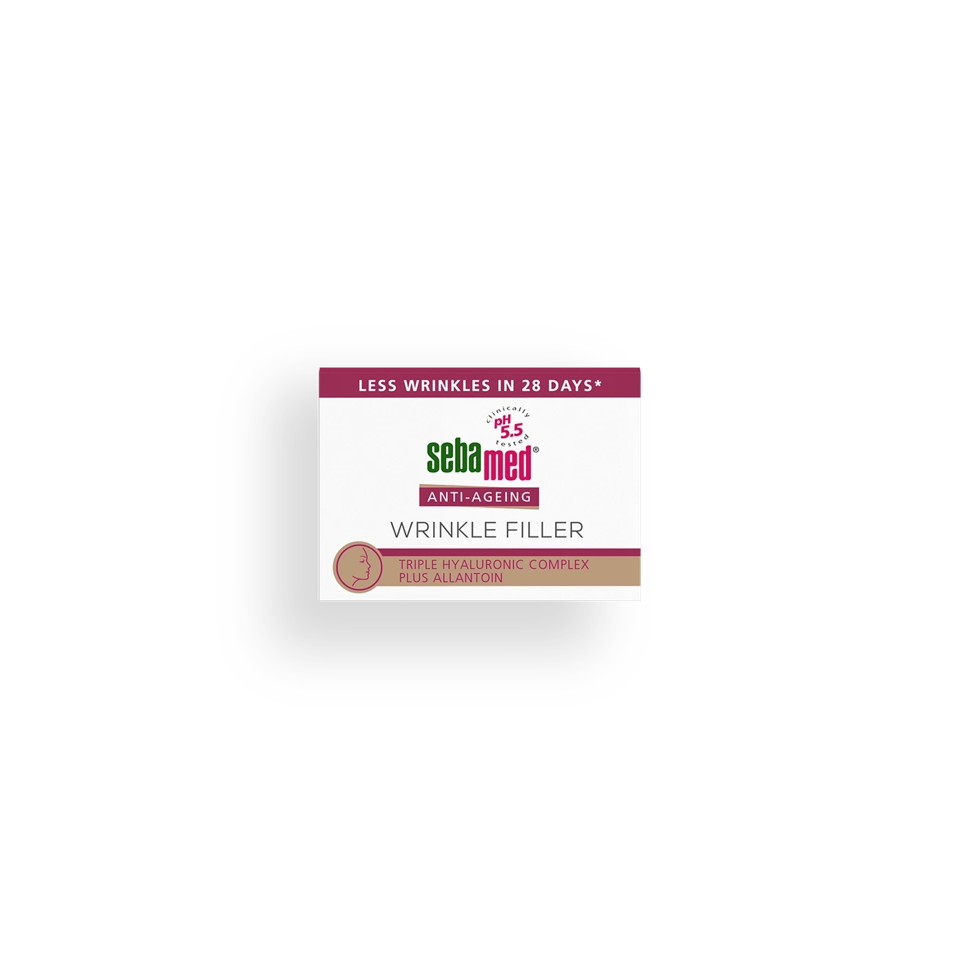 Sebamed Anti-edad Relleno de Arrugas promete menos arrugas en 28 días con complejo hialurónico.
