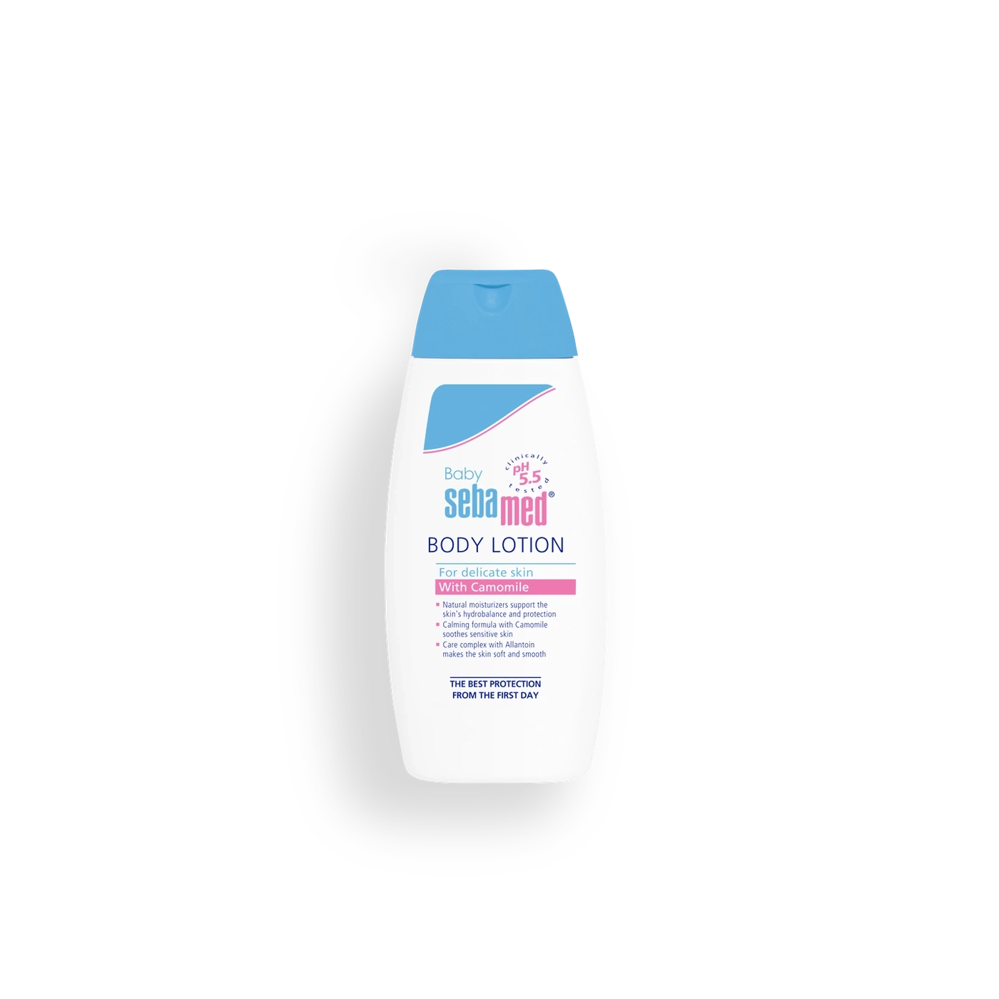 Sebamed Baby Body Lotion with chamomile for delicate skin, from the first day of use.