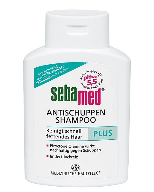 Champú anticaspa Sebamed, reduce la caspa, pH 5.5, para cabello graso.