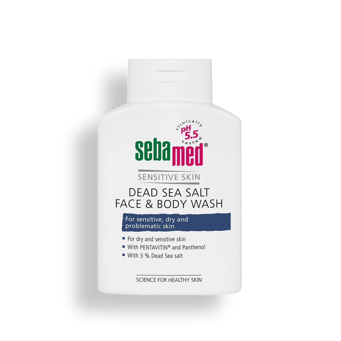 Sebamed Dead Sea Salt Face & Body Wash for sensitive, dry and problematic skin.