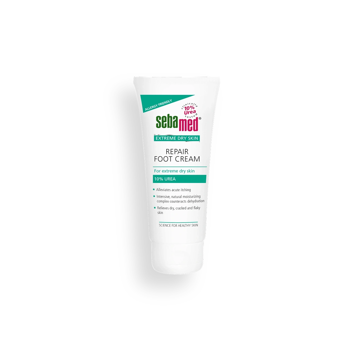 Crema para pies Sebamed para pieles muy secas con 10% urea, repara y nutre los pies eficazmente.